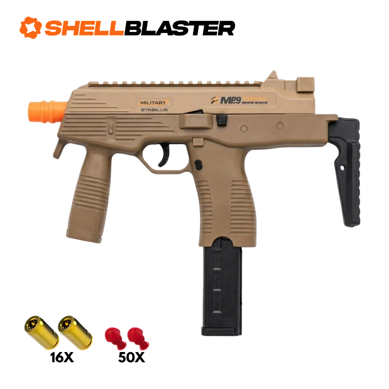 Brick-built Viper shell blaster with FREE bricks — mid-build showing construction bricks assembly