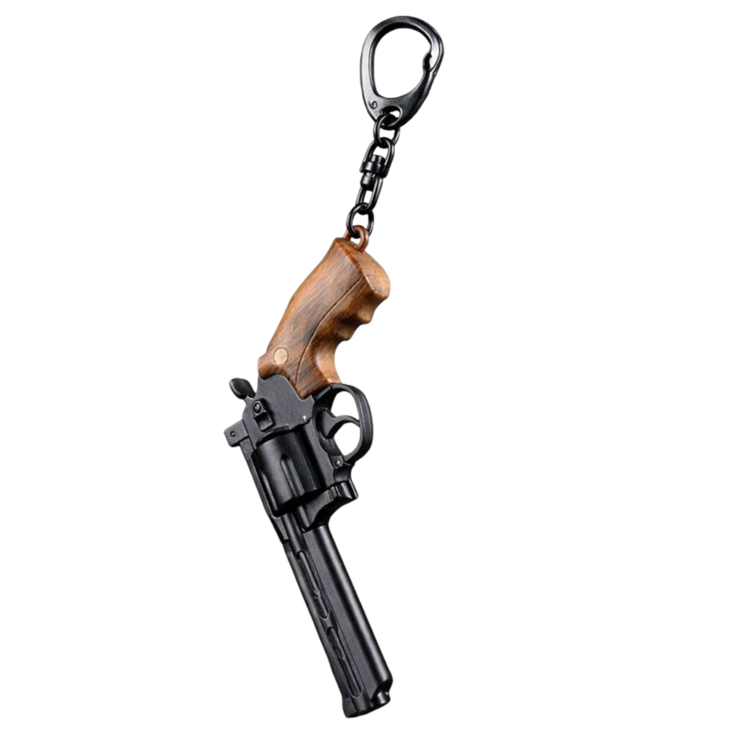 Miniature metal Mini Snub-Nose Revolver Metal Keychain Replica keychain replica — side profile view