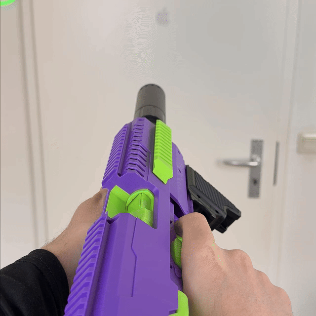Shadow shell blaster long-gun — side profile view