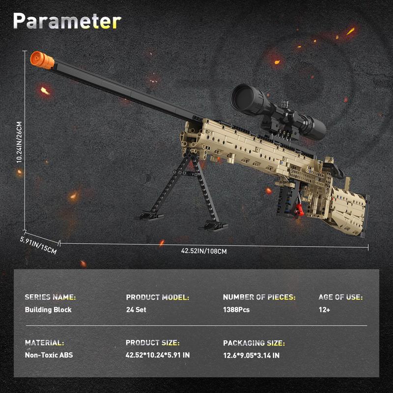 M24 SWS Brickblaster Sniper 66046 dimensions and 1388-piece specifications