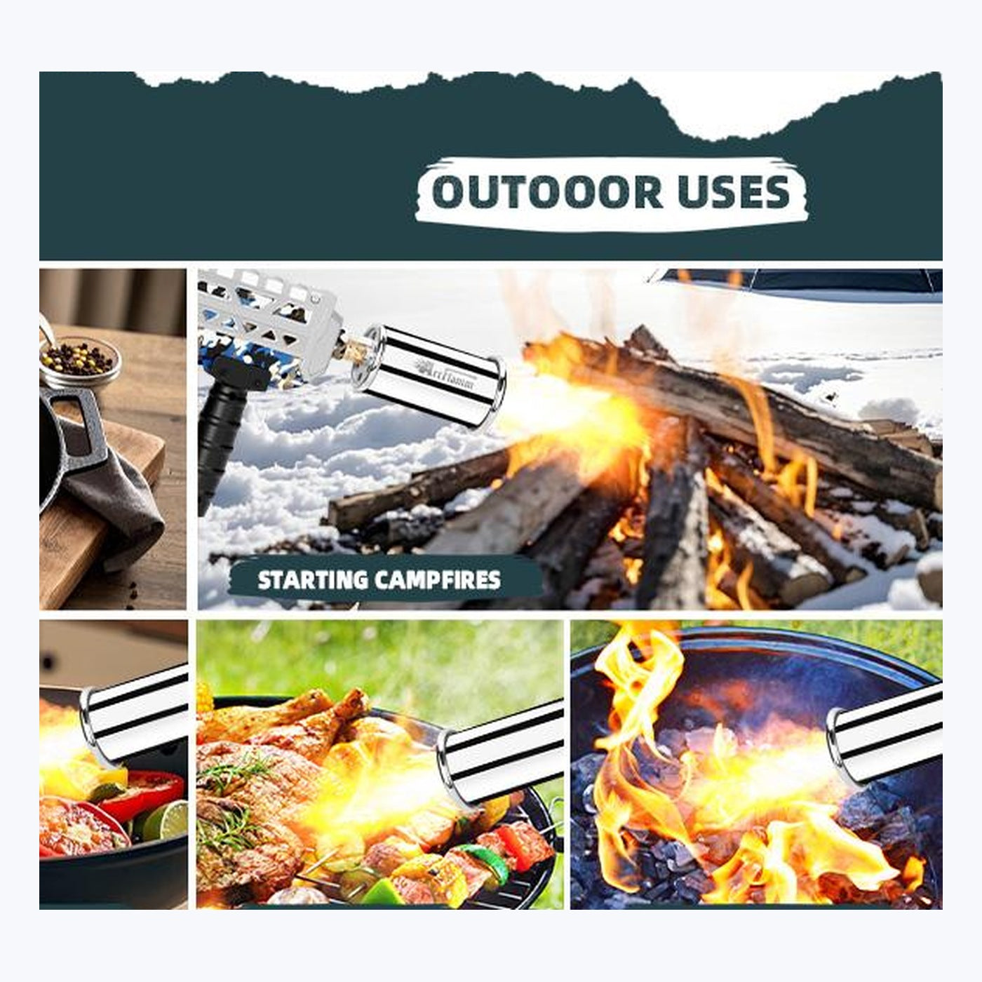 Powerful Grill Torch backyard use detail