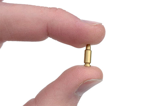 Pistol Dummy Rounds (15) 1:3 display model accessory for inert display rounds for a pistol-style model setup