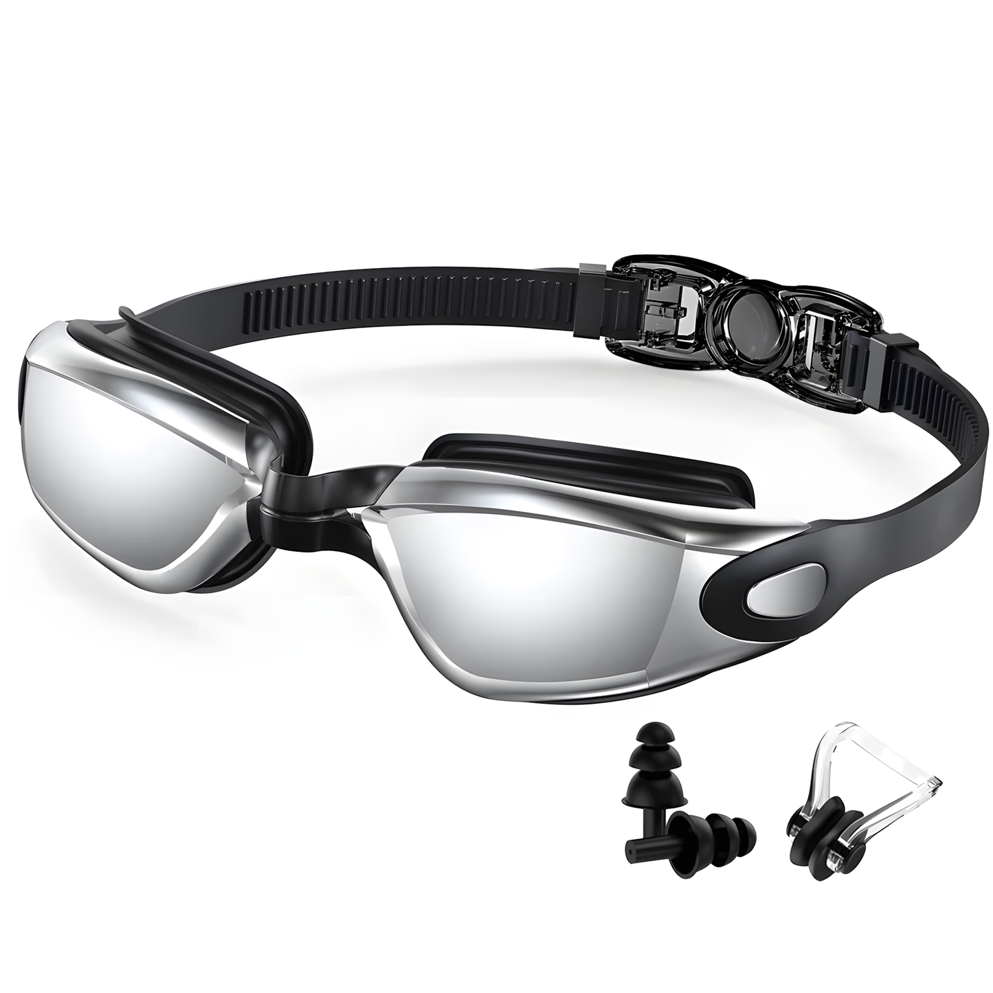 Swim Goggles +Free Ear Plugs & Nose Clip