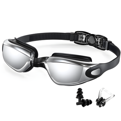Swim Goggles +Free Ear Plugs & Nose Clip