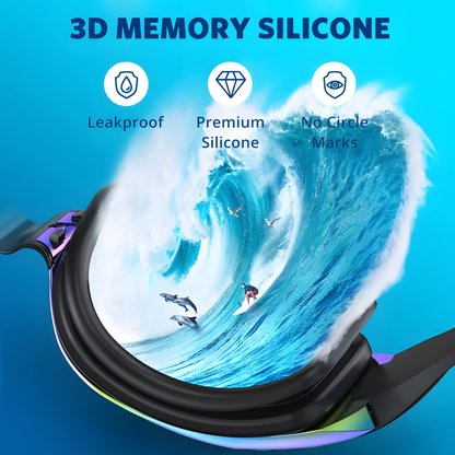 Swim Goggles +Free Ear Plugs & Nose Clip
