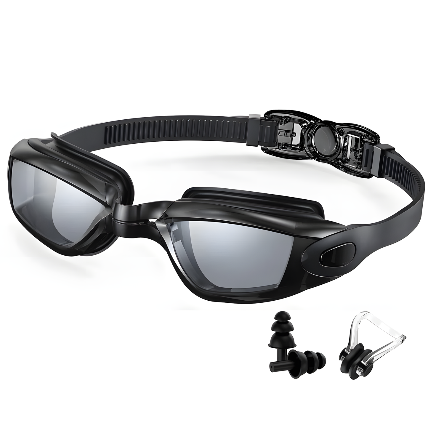 Swim Goggles +Free Ear Plugs & Nose Clip