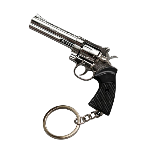 Mini Silver Revolver Keychain main product photo