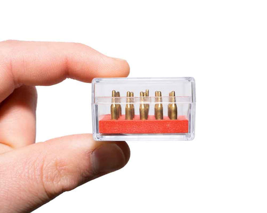 Carbine Dummy Rounds (15) 1:3 display model accessory for inert display rounds for a carbine-style model scene