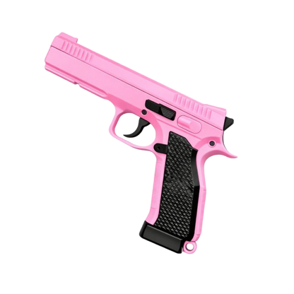 Miniature metal Mini CZ 75 Shadow Metal Keychain keychain replica — full kit contents with casings and plastic darts