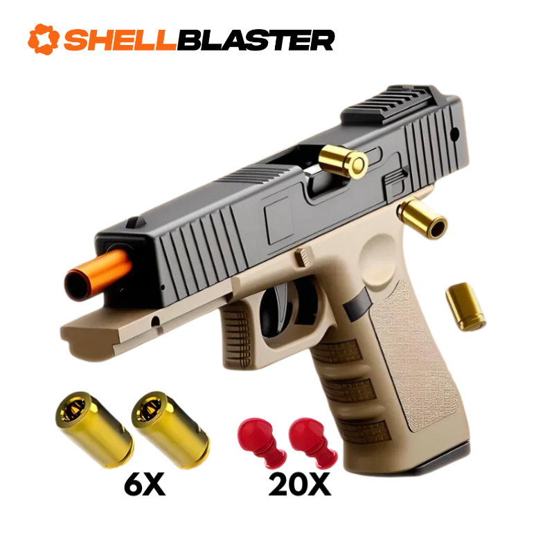 Hyena toy shell blaster pistol — side profile view
