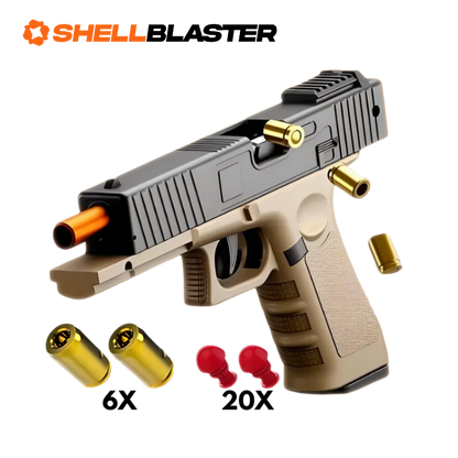 Hyena toy shell blaster pistol — side profile view