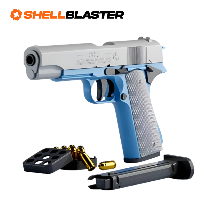 Titan toy shell blaster pistol — full kit contents with casings and plastic darts