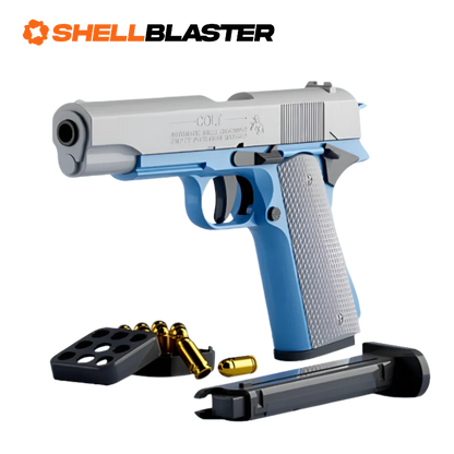 Titan toy shell blaster pistol — full kit contents with casings and plastic darts