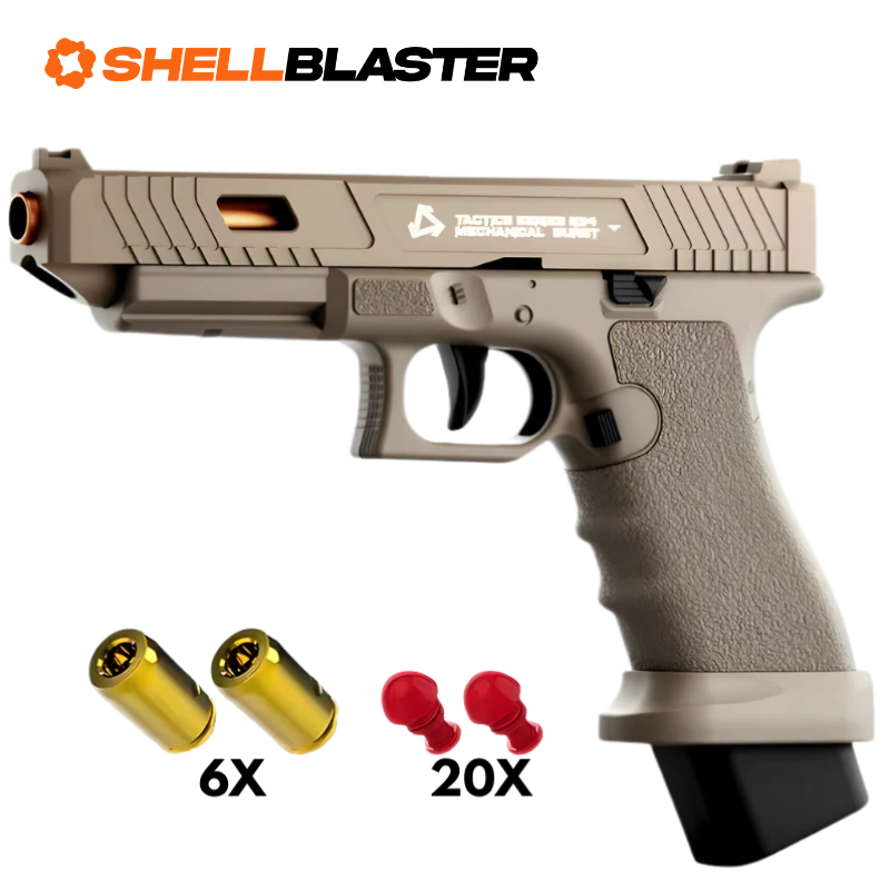 Rogue toy shell blaster pistol — side profile view