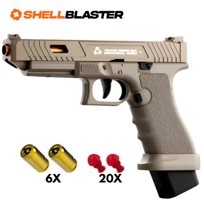 Rogue toy shell blaster pistol — side profile view