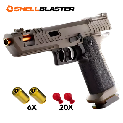 Thunder toy shell blaster pistol — side profile view