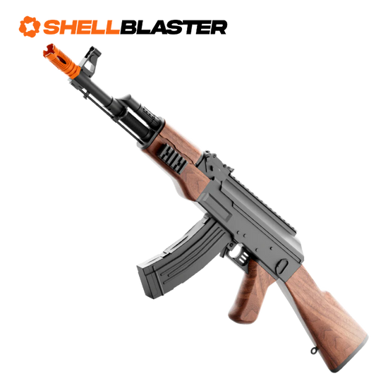 Black and wood AK-47 style shellblaster rifle