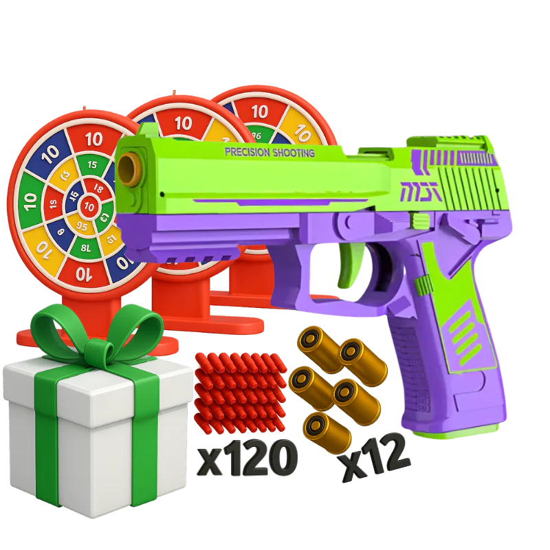Starter Bundle blaster bundle kit — held in hand showing size and scale