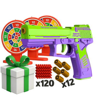 Starter Bundle blaster bundle kit — held in hand showing size and scale