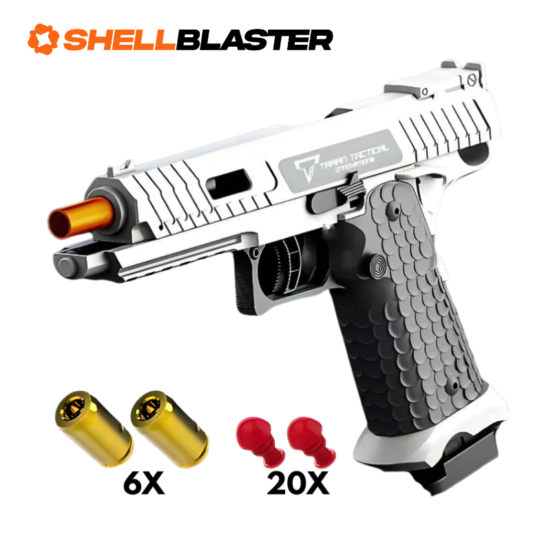 Reaper toy shell blaster pistol — side profile view