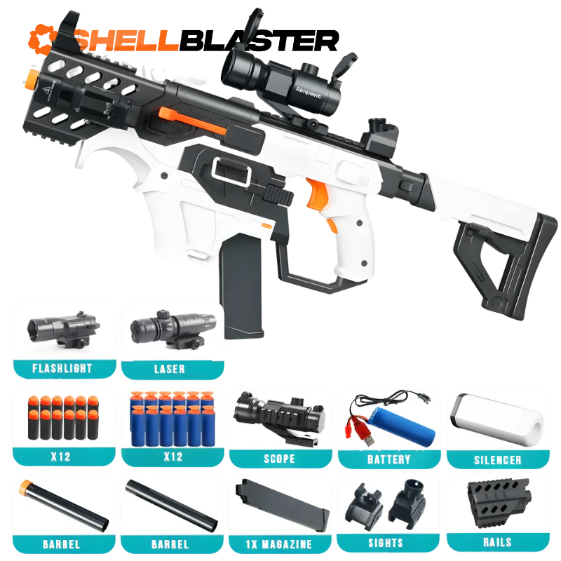 Vanguard shell blaster long-gun — packaging and box contents