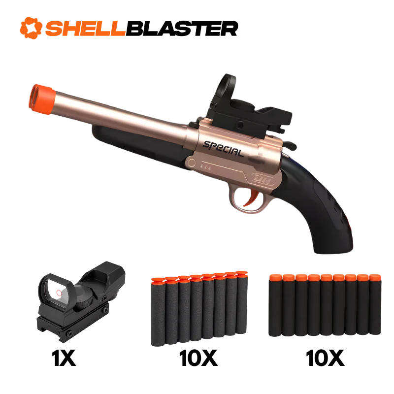 Vapor pump-action shell blaster shotgun — side profile view