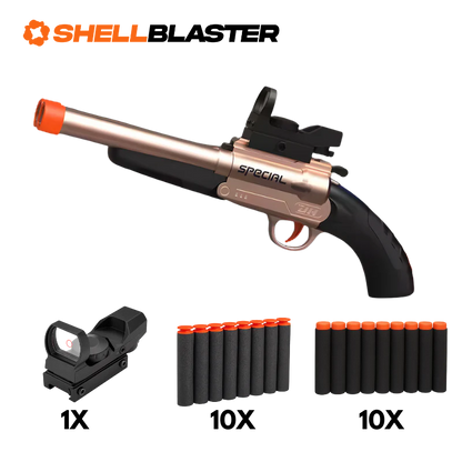 Vapor pump-action shell blaster shotgun — side profile view