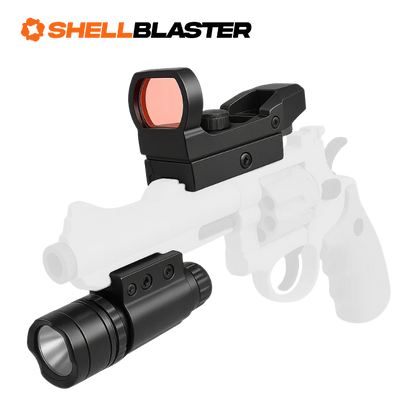 Venom Pro shell blaster revolver — detail shot of slide, grip and trigger