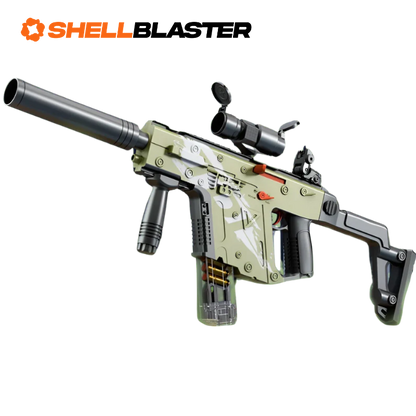 Pharaoh shell blaster long-gun — full kit contents with casings and plastic darts