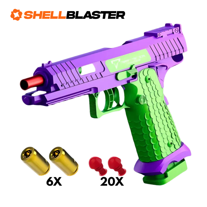 Reaper toy shell blaster pistol — full kit contents with casings and plastic darts