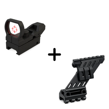 Red Dot Sight + Rail Mount blaster accessory — side profile view
