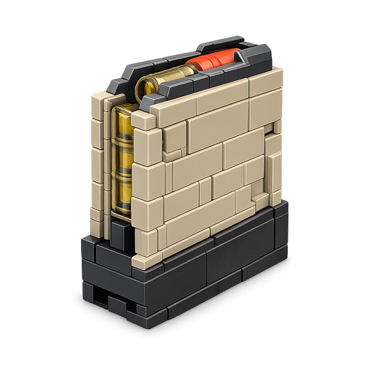Brick-built tan and black extra magazine for Brickblaster