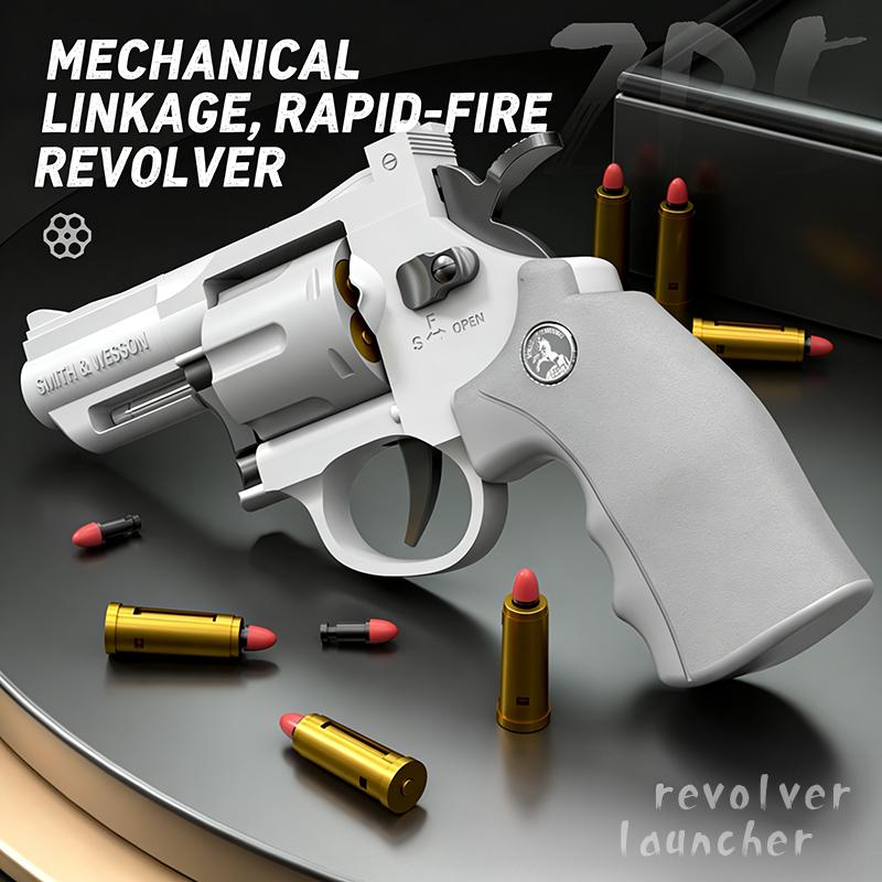 Bulldog Shellblaster White snub-nose revolver blaster with shells