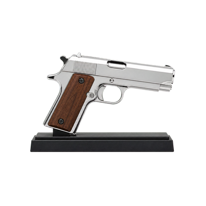 Chrome Pistol Display Model transparent product cutout for collector display search