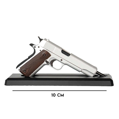 Chrome Pistol Display Model non-firing 1:3 polished chrome pistol-style desk display model