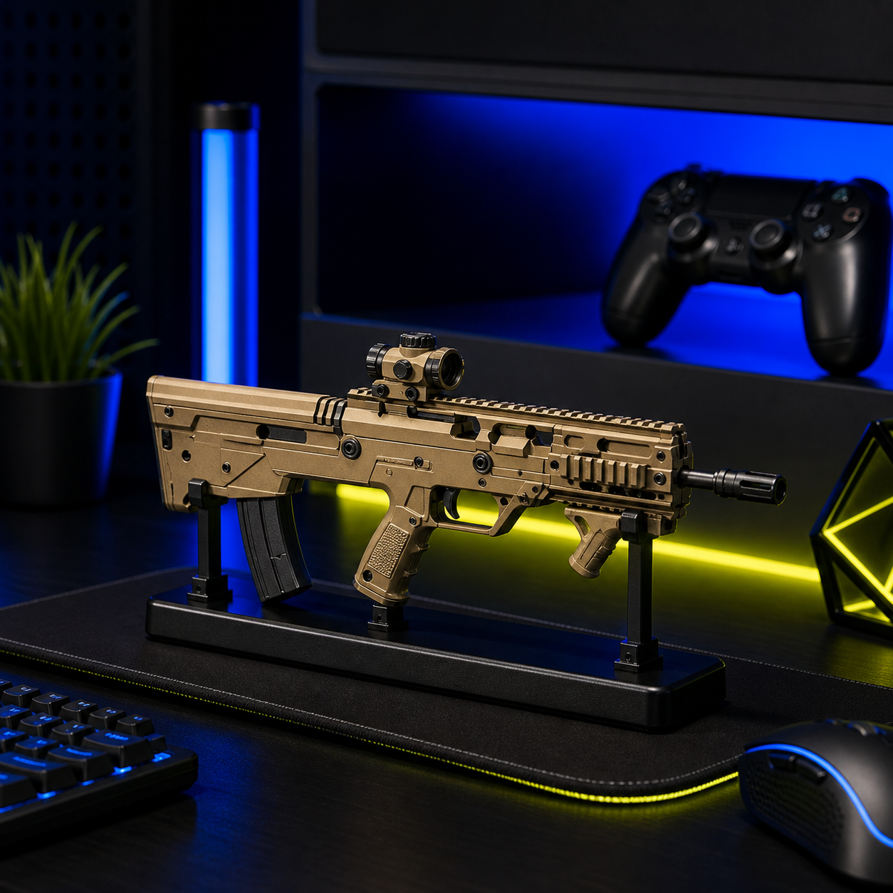 Desert Carbine Display Model shown on a collector desk or shelf display