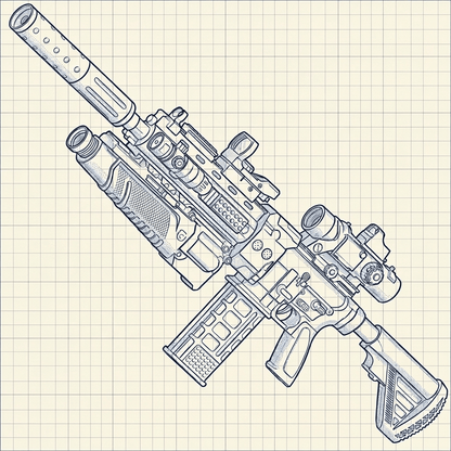 Havoc 416 Shellblaster blueprint sketch