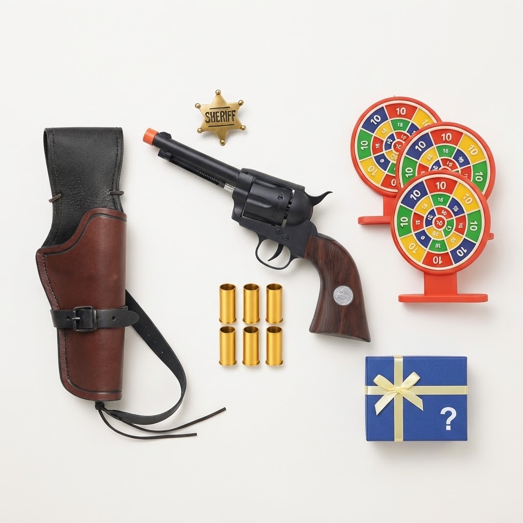 Sheriff Bundle — Outlaw 1873, holster, sheriff badge, targets, mystery gift
