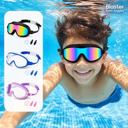 Swim Goggles + Free Ear Plugs & Nose Clip