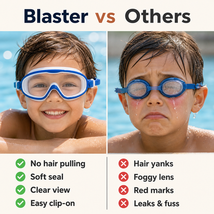 Swim Goggles + Free Ear Plugs & Nose Clip