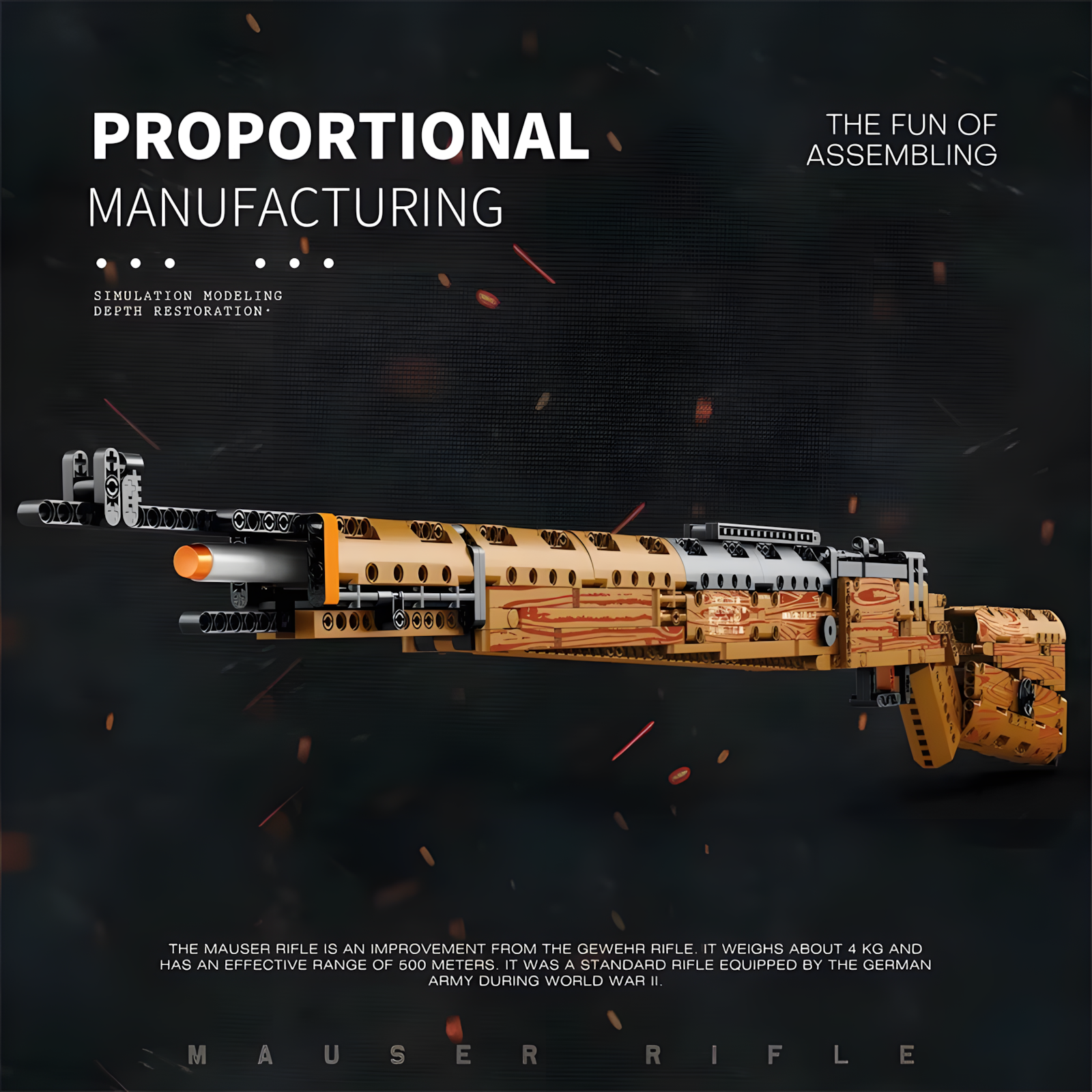 Brick-built Kar98k shell blaster with FREE bricks — loading plastic darts into reusable casings
