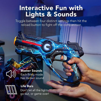 Interactive lights and sounds with four fire modes