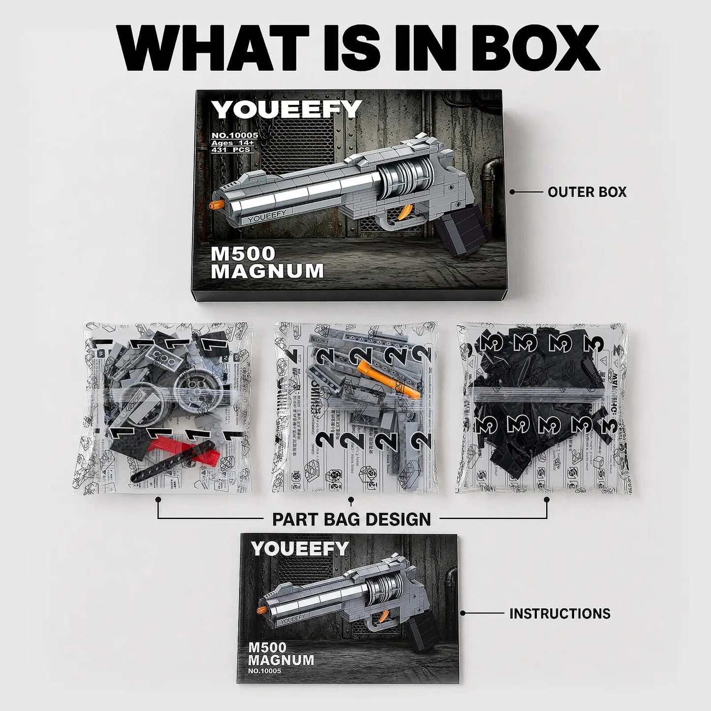 M500 Magnum Brickblaster 431-piece building set