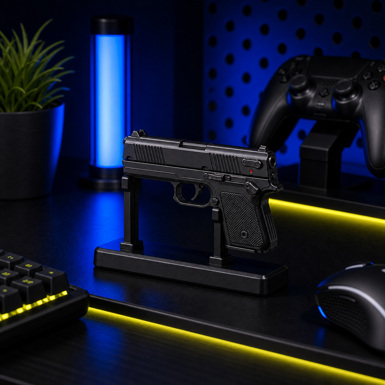 Nightfall Pistol Display Model shown on a collector desk or shelf display