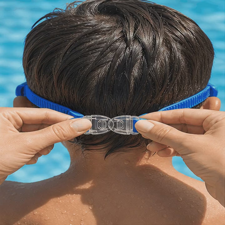 Swim Goggles + Free Ear Plugs & Nose Clip — video 2
