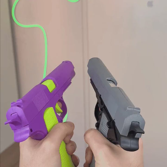 Titan 1911 shell ejecting toy gun — light blue soft bullet pistol — video 1