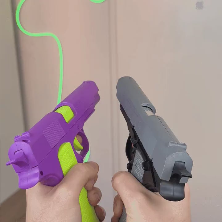 Titan 1911 shell ejecting toy gun — light blue soft bullet pistol — video 1