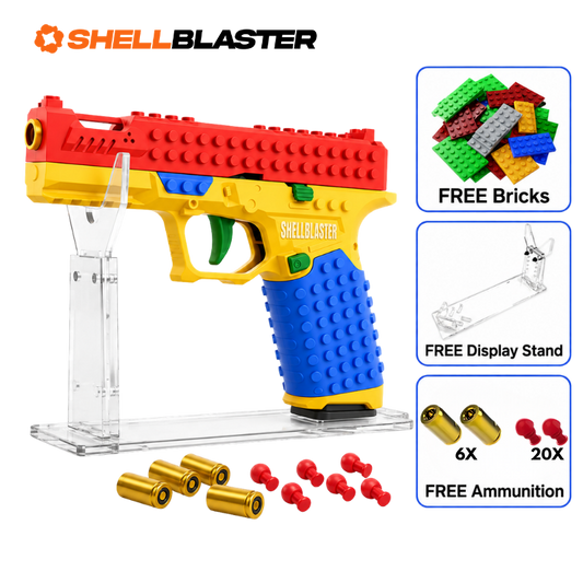 Raven brick-built shell ejecting toy blaster with free bricks — product photo 1