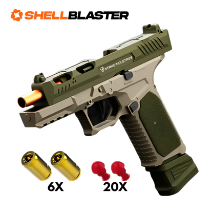 Brick-built Raven shell blaster with FREE bricks — ejecting casings mid-fire